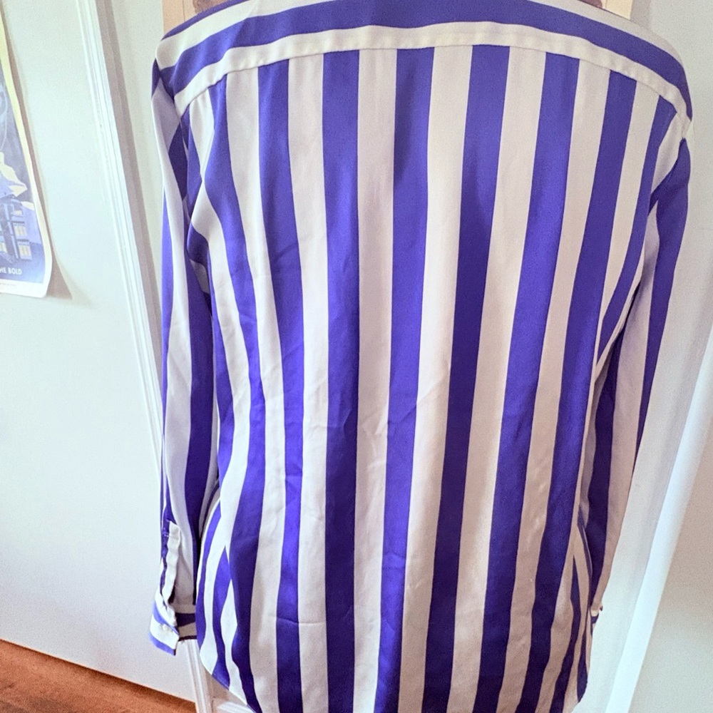 a new day Bold Blue and White Striped Button Down Shirt - Picture 3 of 3